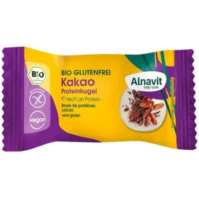 Biluta proteica cu cacao fara gluten bio 24g Alnavit